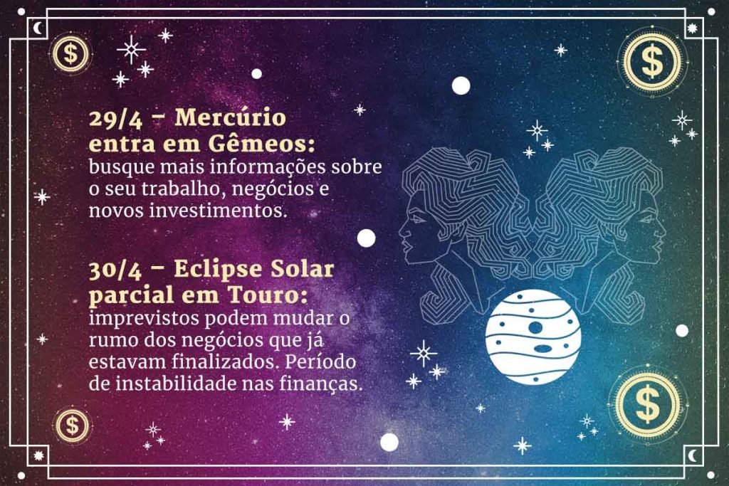 Arte com frases sobre horóscopo