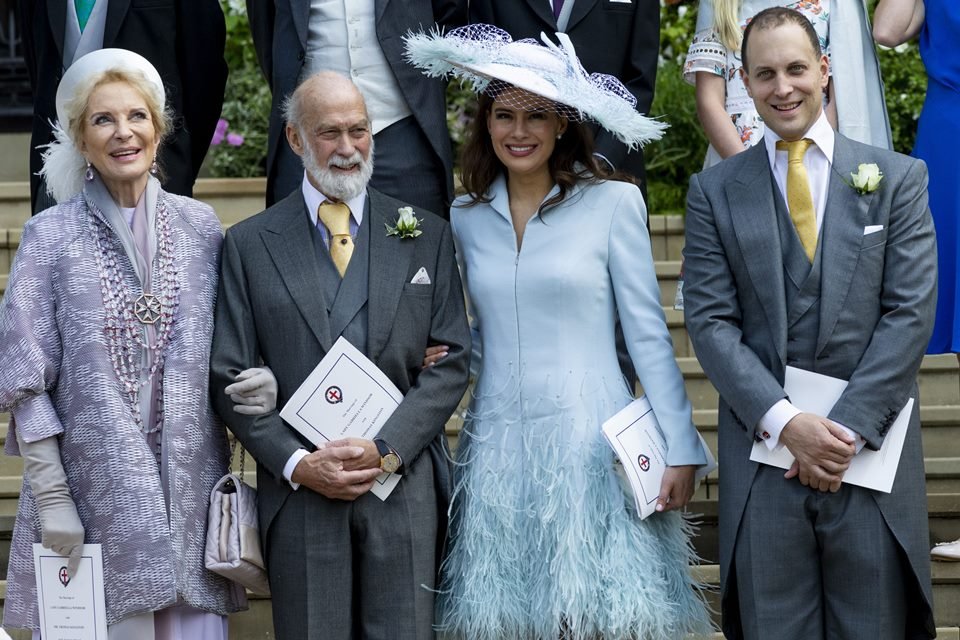 Foto colorida. Maria Cristina, Michael de Kent, Sophie Winkleman e lord Frederick Windsor