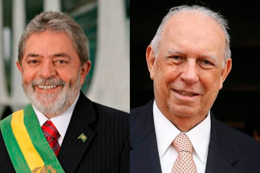 Em montagem de fotos justapostas, o ex-presidente Lula e seu vice, José Alencar - Metrópoles
