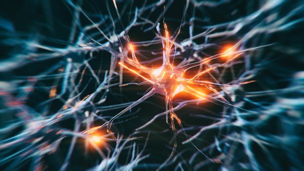 ilustração de um neurotransmissor afetado pelo Parkinson