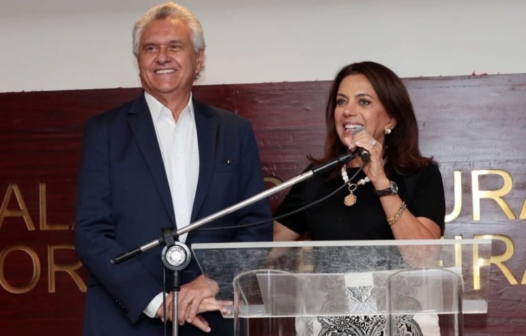 Governador de Goiás, Ronaldo Caiado, e a primeira-dama do estado, Gracinha Caiado