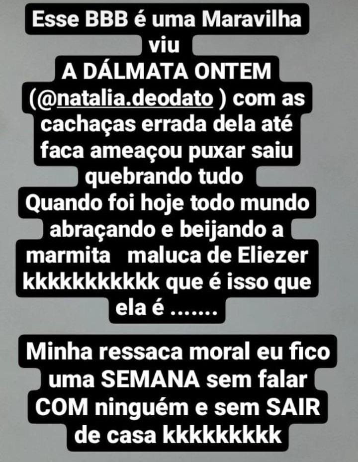 Pessoa faz story preconceituoso sobre vitiligo da participante Natália, do BBB22 - Metrópoles