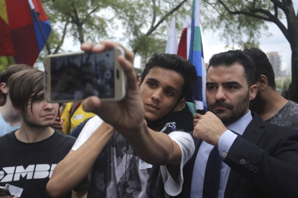 O deputado Estadual Arthur Do Val (União Brasil)o Movimento Brasil Livre (MBL), no protesto contra a cassação na Assembleia Legislativa São Paulo 6