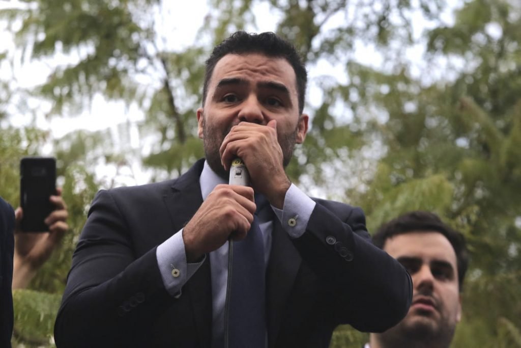 O deputado Estadual Arthur Do Val (União Brasil)o Movimento Brasil Livre (MBL), no protesto contra a cassação na Assembleia Legislativa São Paulo 6