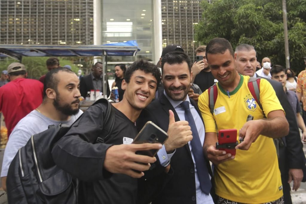 O deputado Estadual Arthur Do Val (União Brasil)o Movimento Brasil Livre (MBL), no protesto contra a cassação na Assembleia Legislativa São Paulo 6