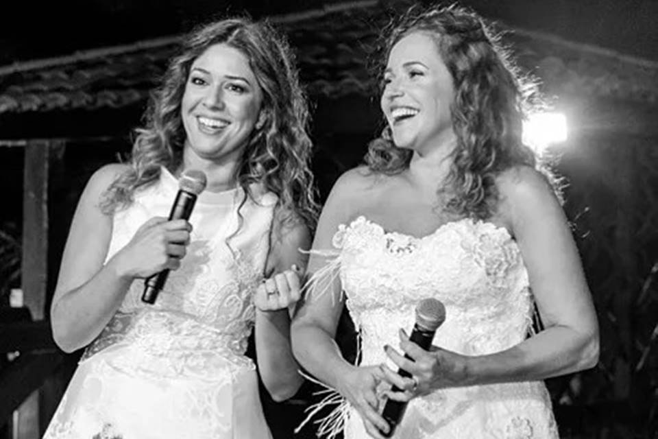 Malu e Daniela Mercury vestidas de noiva