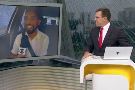Vídeo: repórter da Globo se atrapalha ao vivo e é zoado por Bocardi |  Metrópoles