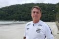 Bolsonaro assiste à partida entre Santos e Coritiba na Vila Belmiro