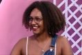 A sister eliminada do BBB22, Jessilane, sorri no programa BBB, A Eliminação - Metrópoles