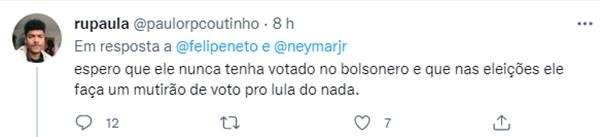 Fãs de Felipe Neto criticaram a aproximação do youtuber com Neymar Jr.