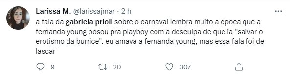 Gabriela Prioli é detonada no Twitter após falar sobre