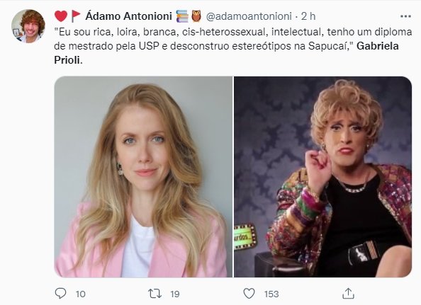 Gabriela Prioli é detonada no Twitter após falar sobre