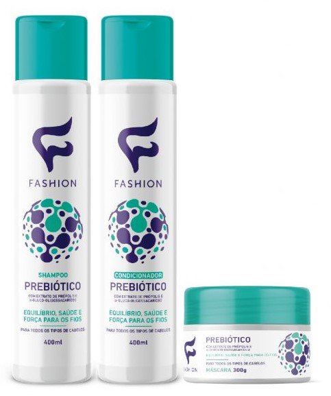 Kit de shampoo, condicionador e máscara prebiótico, Fashion - R$ 18,90