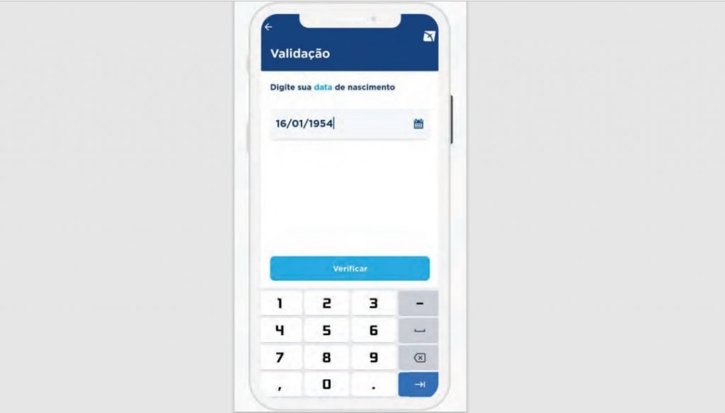 Tela do aplicativo para prova de vida digital no DF - Metrópoles