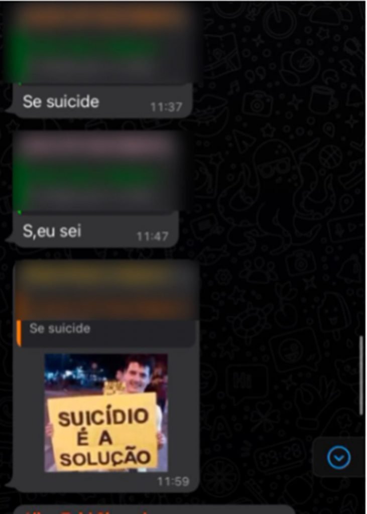 Alunos do ensino fundamental de escola no DF postam mensagens de cunho violento em grupo de WhatsApp, incitando suicídio e morte - Metrópoles