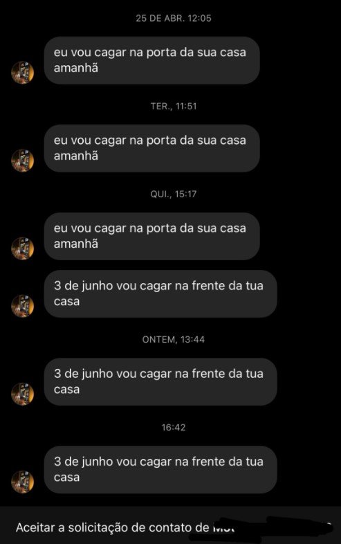 Influencer ameaçado print Instagram