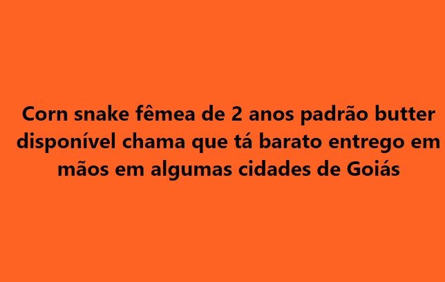 Anúncio no Facebook de pessoa vendendo uma cobra que identifica como