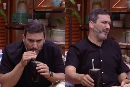 André Marques cospe tereré, bebida típica do Pantanal, no É de Casa