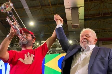 Fabiano com Lula, em SP