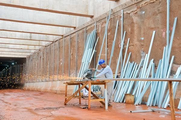 Foto colorida das obras em Taguatinga