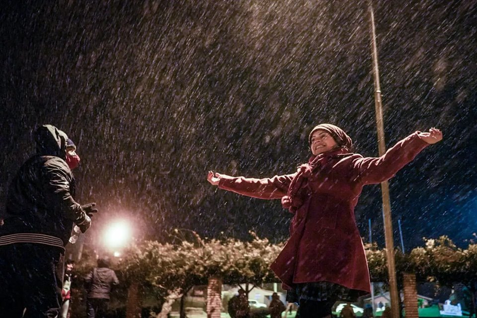 Turistas aproveitaram a neve em São Joaquim