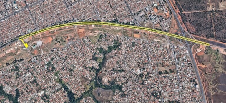 Bloqueio em mapa de Brasília