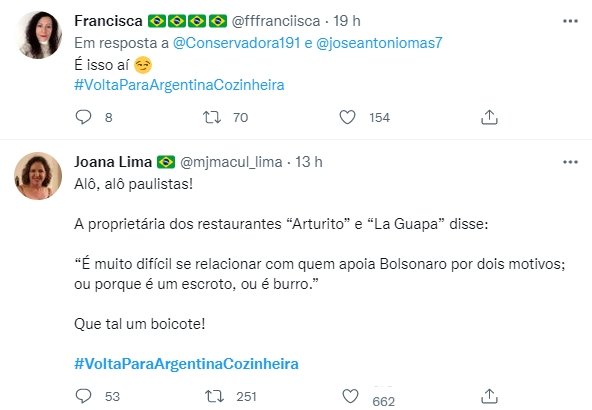 Bolsonaristas criticam e boicotam restaurante da chef Paola Carosella no Twitter após críticas dela ao presidente Bolsonaro - Metrópoles