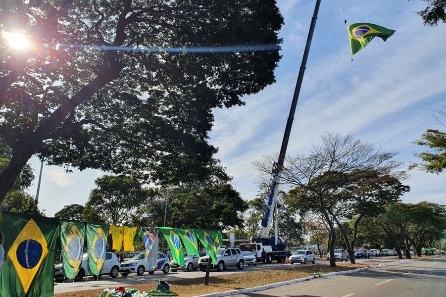 Preparativos para visita do presidente Jair Bolsonaro (PL) a Goiânia (GO)