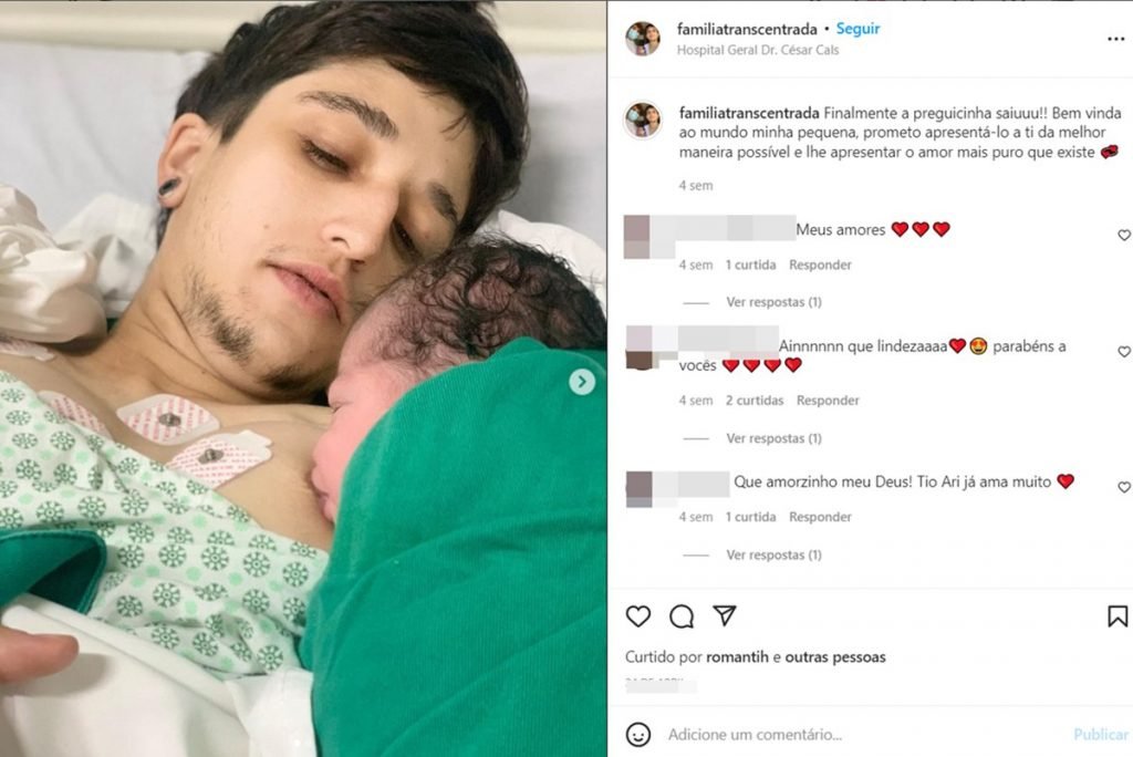 Leonardo Oliveira, a trans man, gave birth to his daughter Maria Danda in Fortaleza, Ceara.