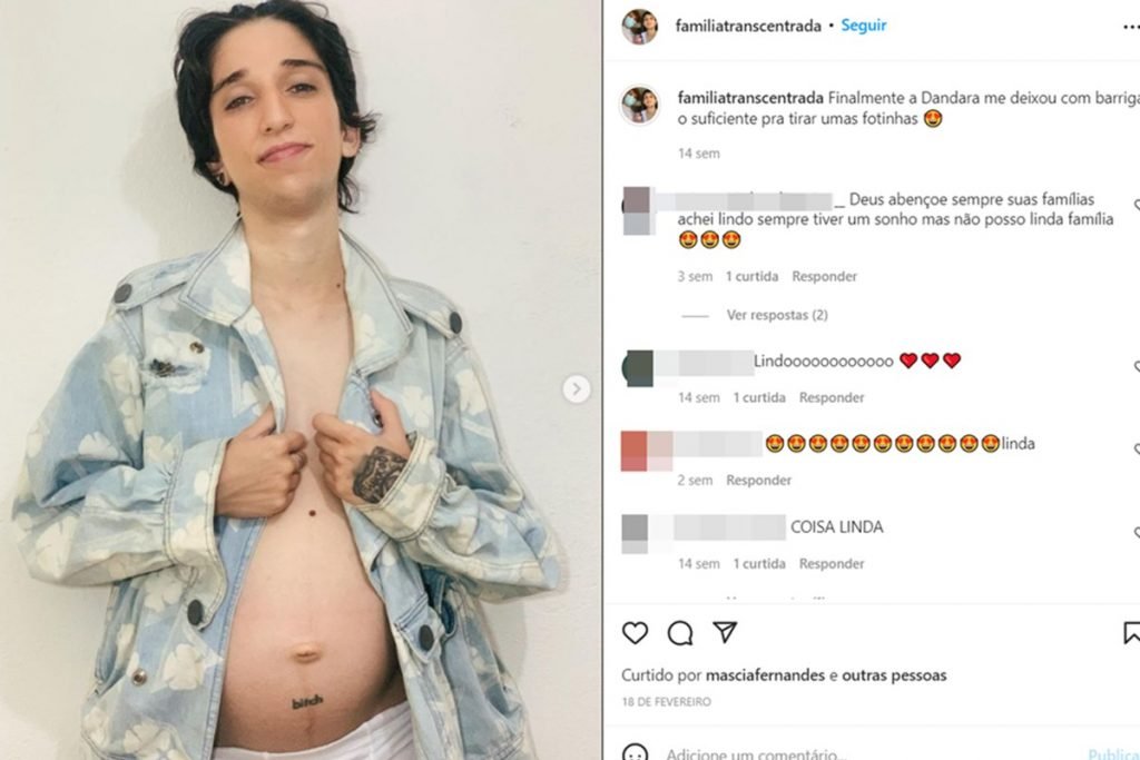 Leonardo Oliveira, a trans man, during his daughter's pregnancy, in Fortaleza, Ceara