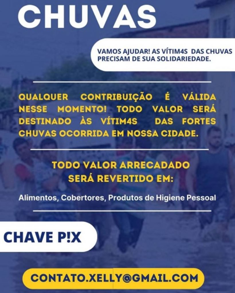 print de texto sobre doação