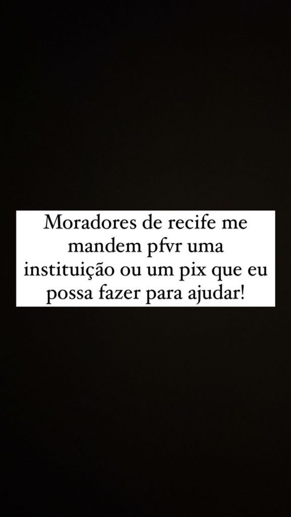 print de texto sobre doação