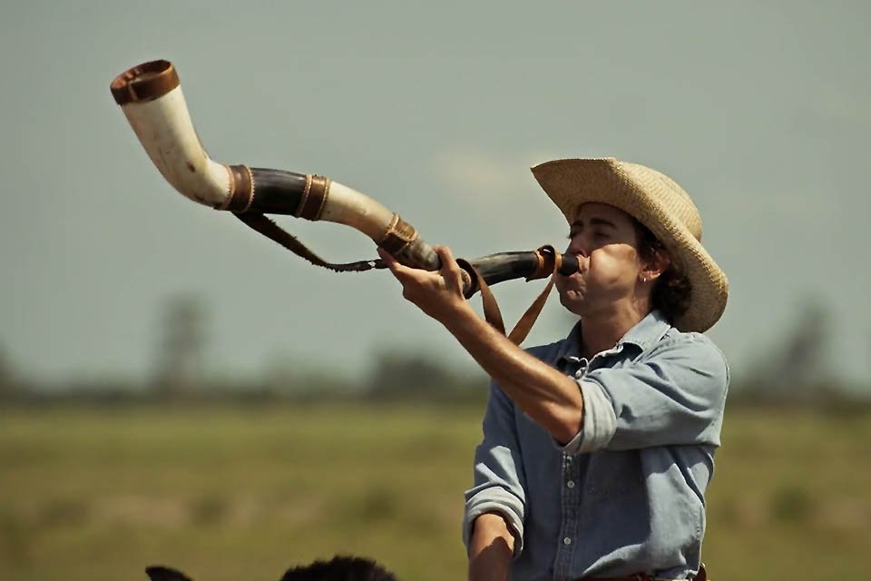 Jove desafina berrante em Pantanal