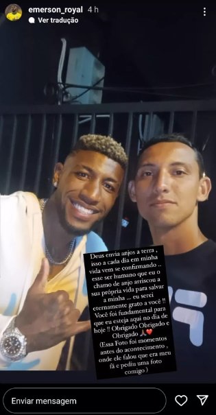 Emerson Royal e policial militar