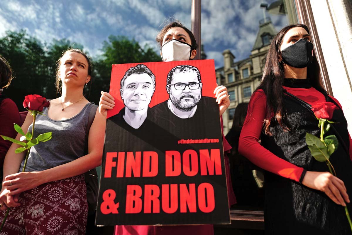 Protesto em Londres pede por Dom Phillips e Bruno Araújo