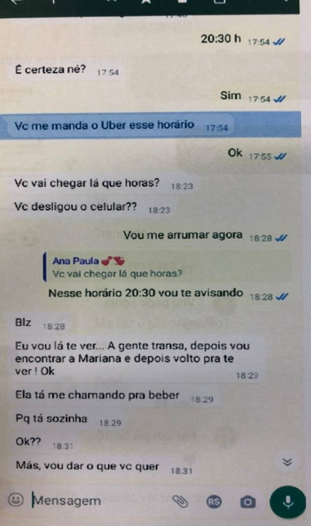 Print de conversa no WhatsApp - Metrópoles