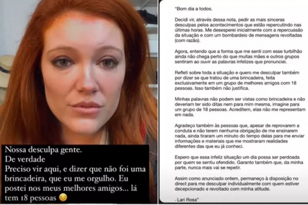 Maquiadora Larissa Rosa publicou pedido de desculpas em sua rede social, em Anápolis, Goiás