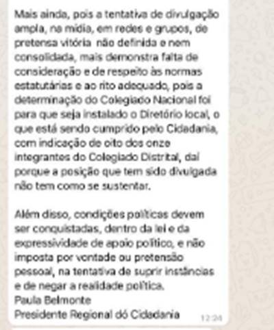 Belmonte alega que Cidadania não foi consultado sobre posicionamento do PSDB