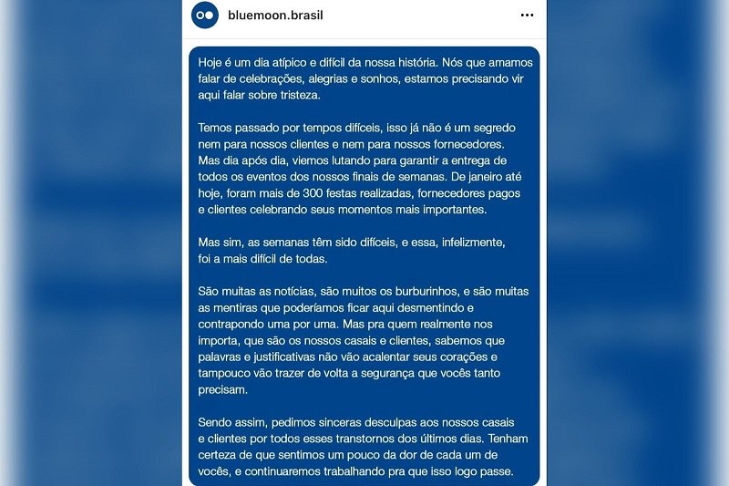 Empresa de casamentos Bluemoon quebra e deixa noivos desesperados 5