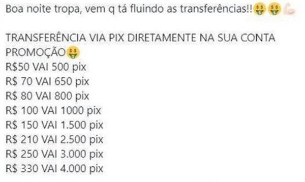 Pix premiado Operação