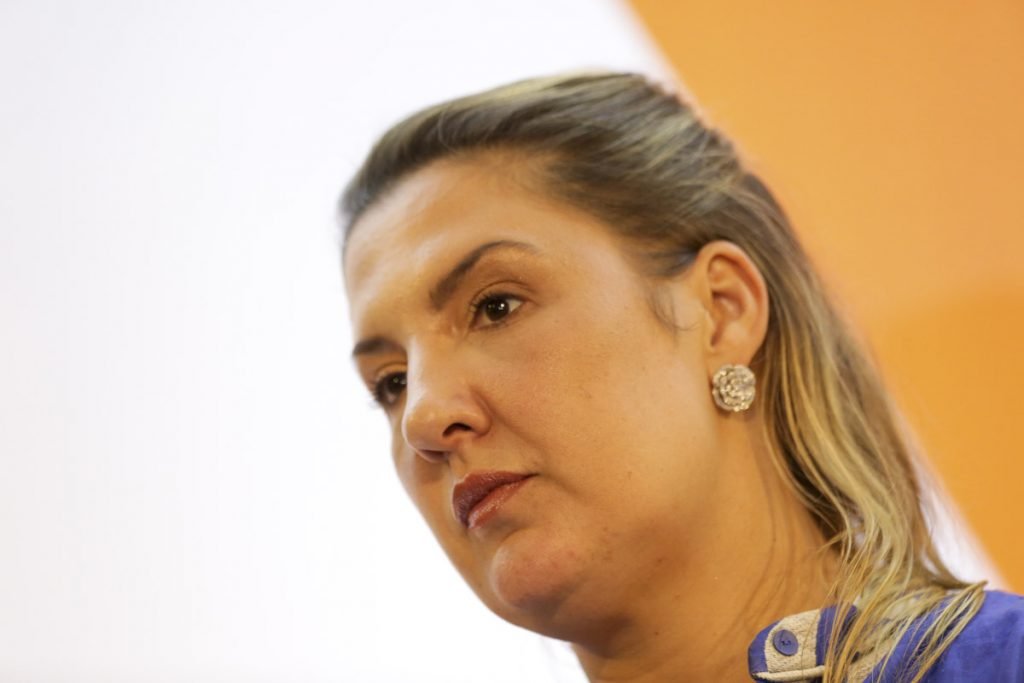 Daniella Marques durante Coletiva de imprensa após a solenidade de posse da nova presidente da Caixa 7