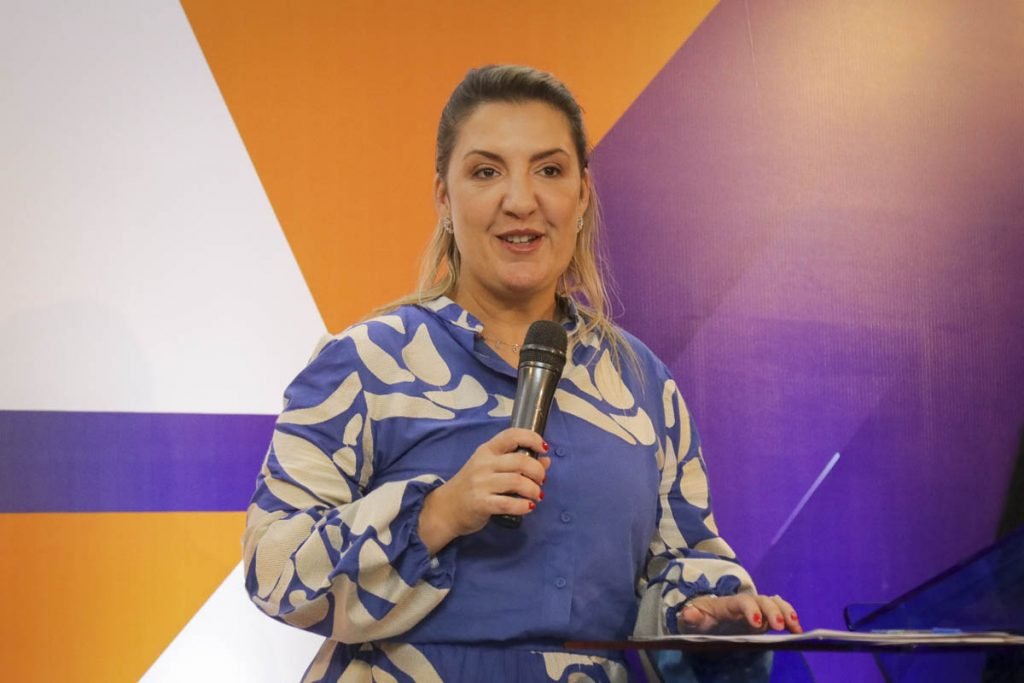 Daniella Marques durante Coletiva de imprensa após a solenidade de posse da nova presidente da Caixa