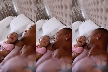 Léo Santana brinca com a filha, Liz