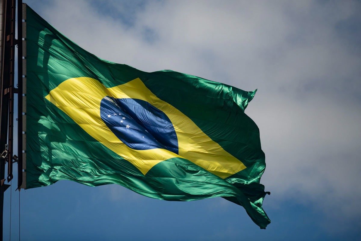 Bandeira do Brasil no Palácio do Planalto