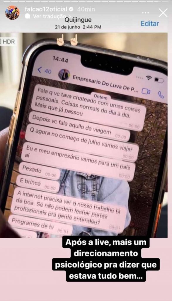Mensagens enviadas por Allan de Jesus para Luva de Pedreiro