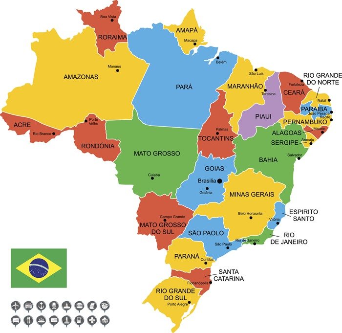 ilustração mapa do Brasil- Metrópoles