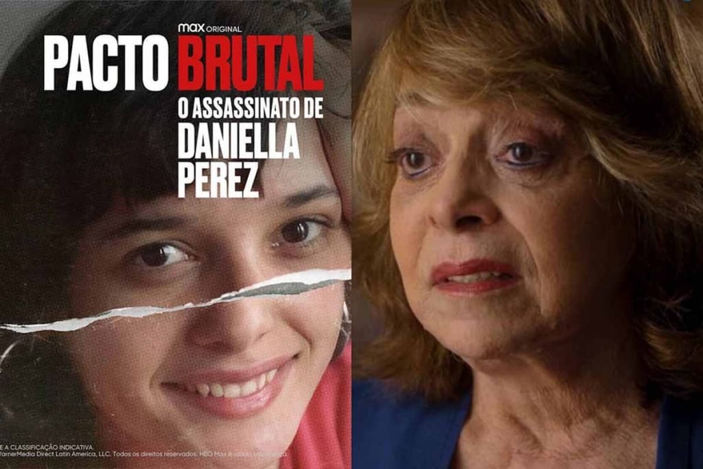 Pôster do documentário de Daniella Perez e print de Glória Perez