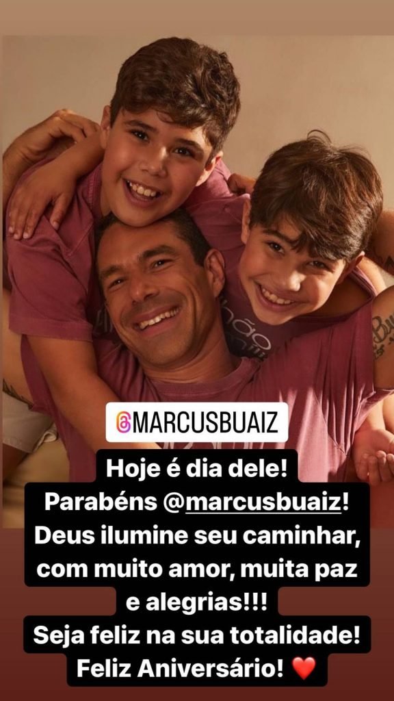 Zilu deseja feliz aniversário para Marcus Buaiz