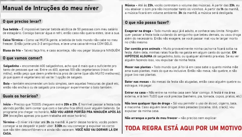 Nesta festa de aniversário com regras bem rígidas, você seria aceito ou  expulso?