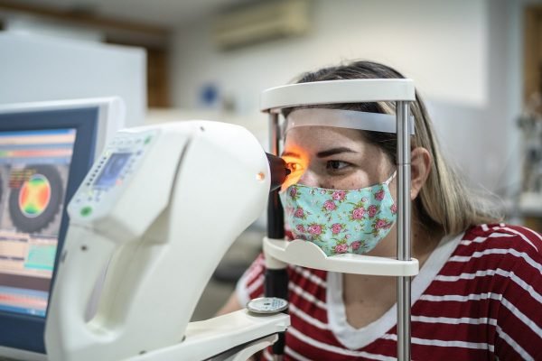 Woman doing an eye test